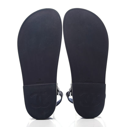 Chanel Rubber CC Dad Sandals 39 Navy 6 of 11