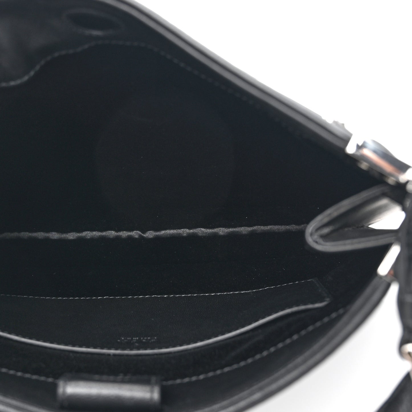 Calfskin Horsebit Slim Shoulder Bag Black