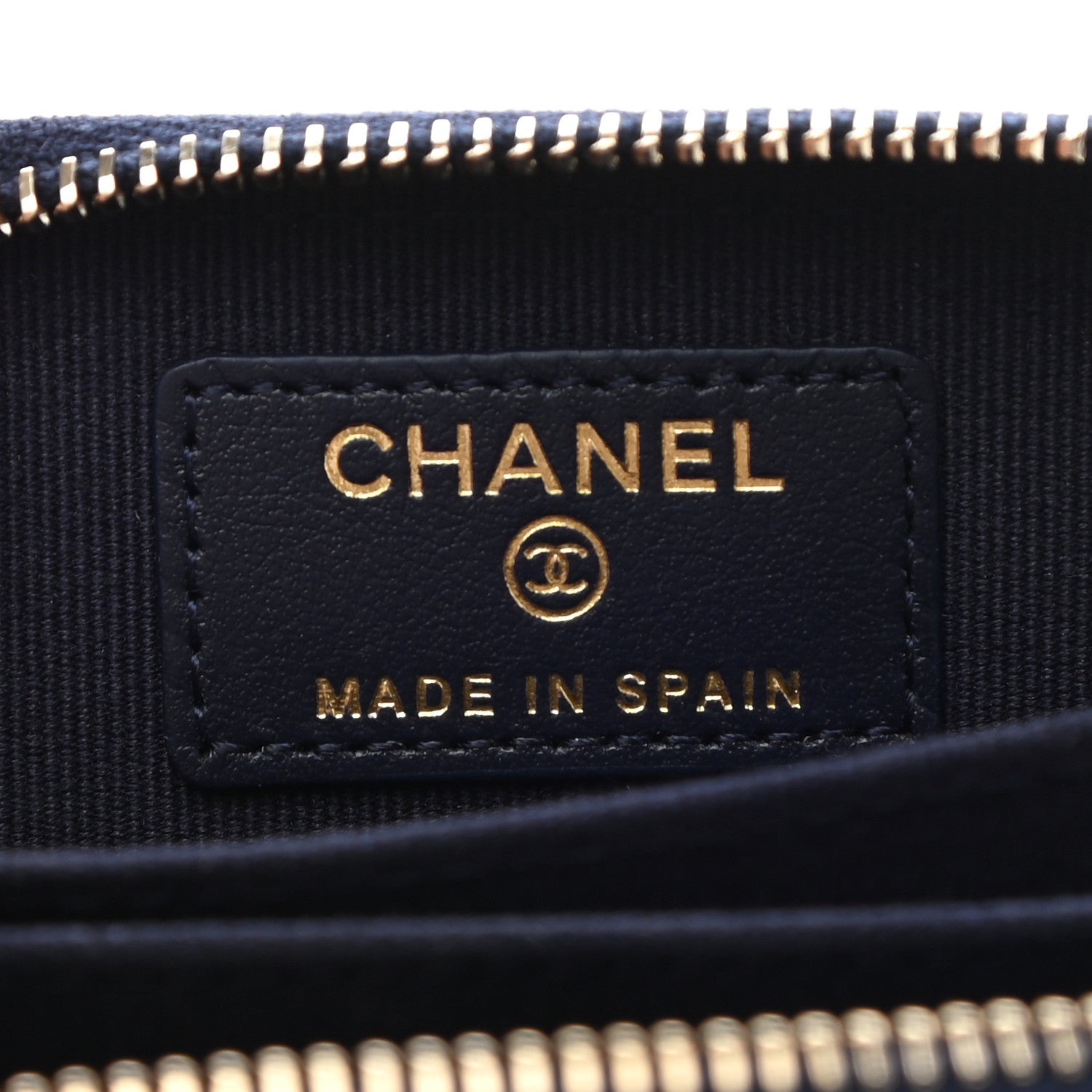 Chanel Metallic Caviar Quilted Zip Coin Purse Dark Blue 6 of 8