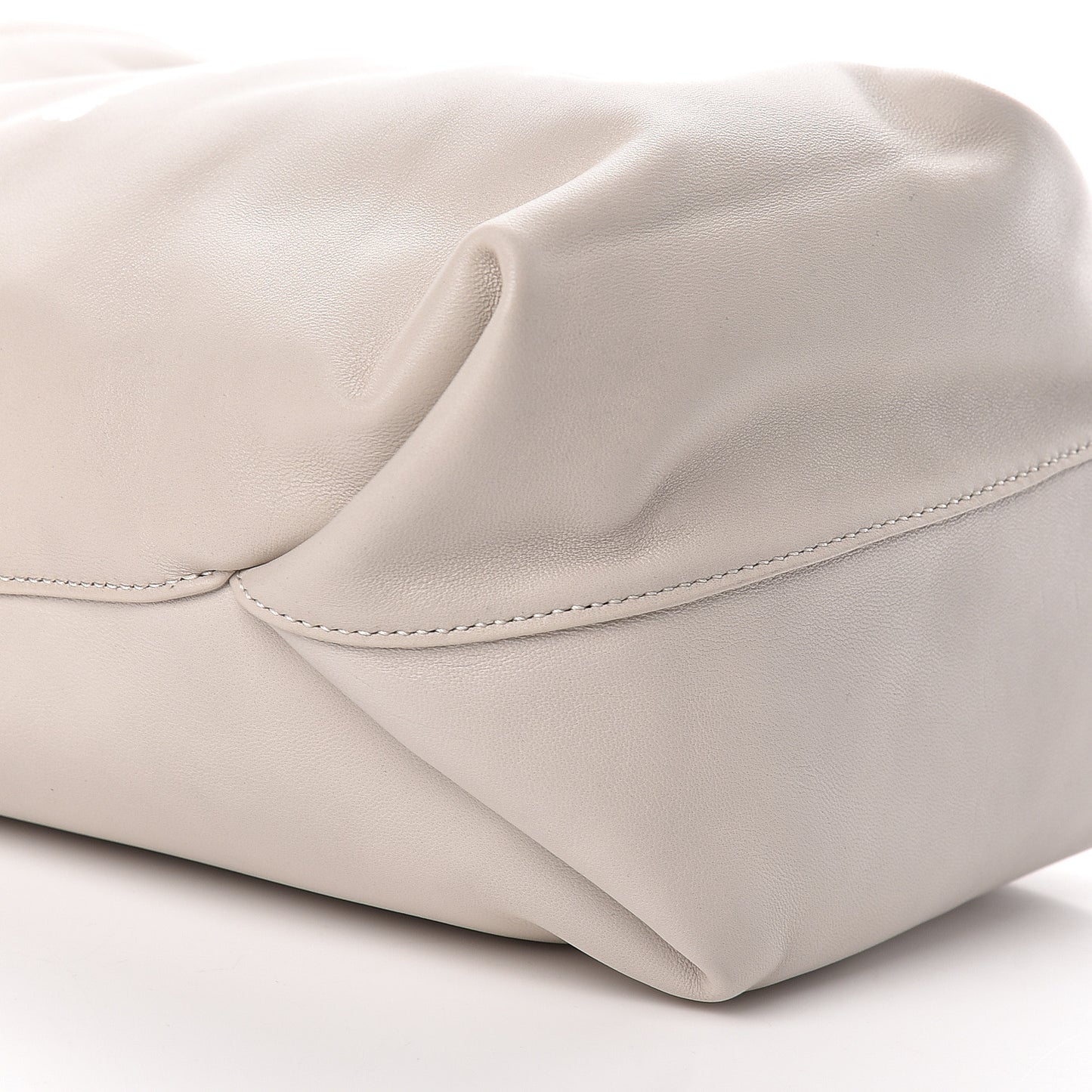 Lambskin Small Teddy Bucket Bag White