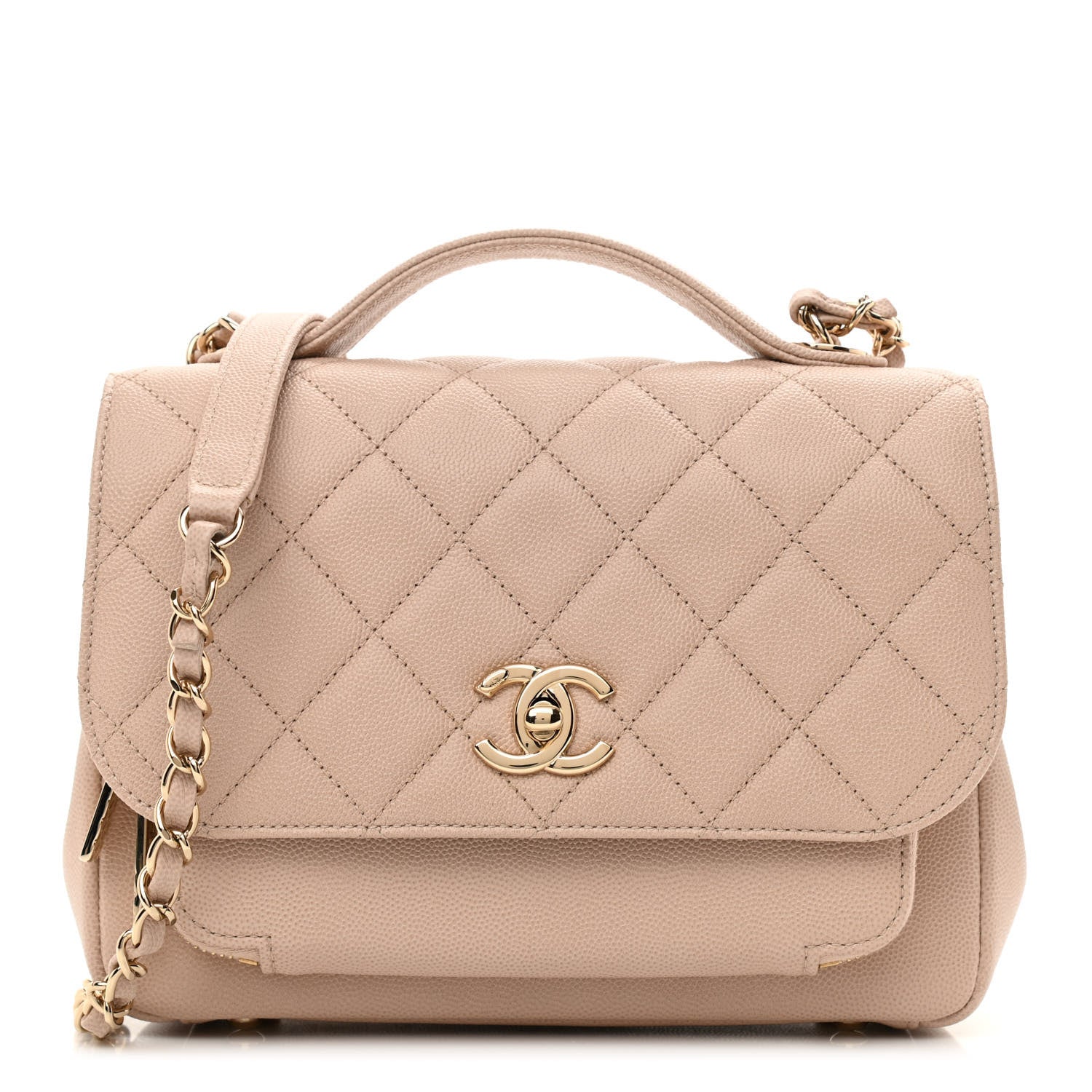 Chanel Caviar Quilted Medium Business Affinity Flap Beige 1 of 10