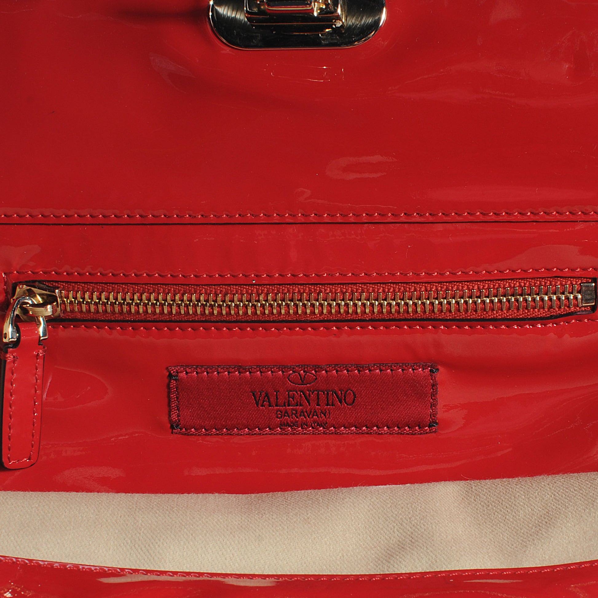 Valentino Garavani Patent Small Rockstud Tote Rosso Valentino 6 of 7