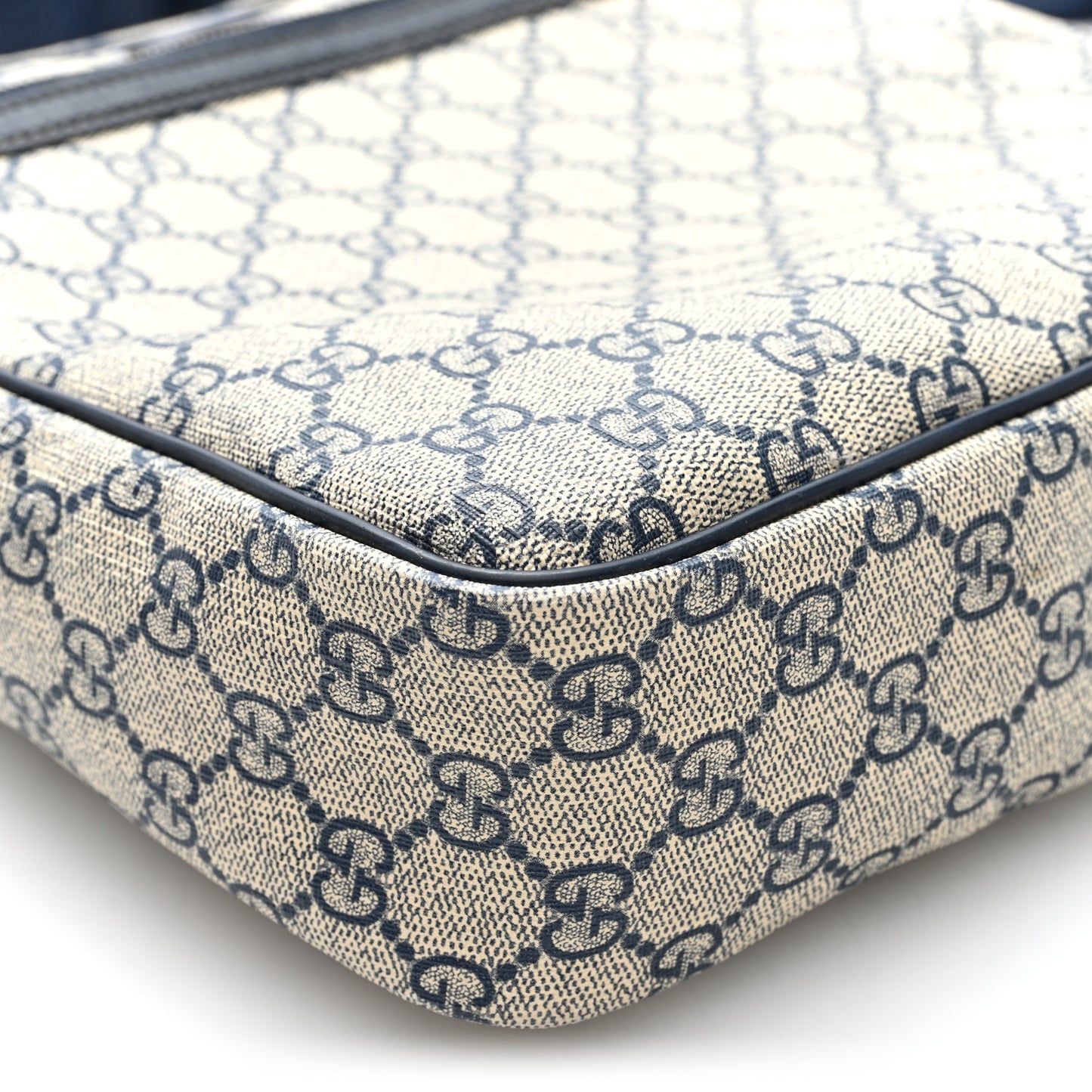 GG Plus Monogram Selleria Calfskin Medium Messenger Bag Beige Blue