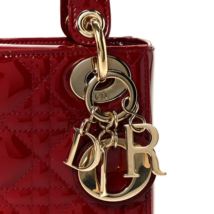 Christian Dior Patent Cannage Mini Lady Dior Red 7 of 9