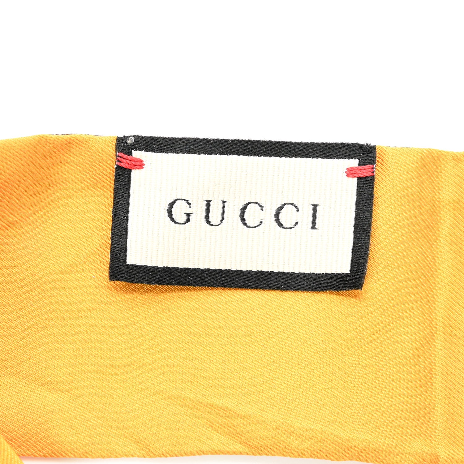 Gucci Silk Twill GG Monogram Special Flory Neck Bow Scarf Beige Yellow 3 of 4