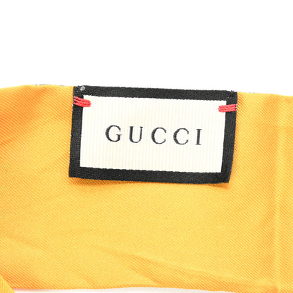 Gucci Silk Twill GG Monogram Special Flory Neck Bow Scarf Beige Yellow 3 of 4