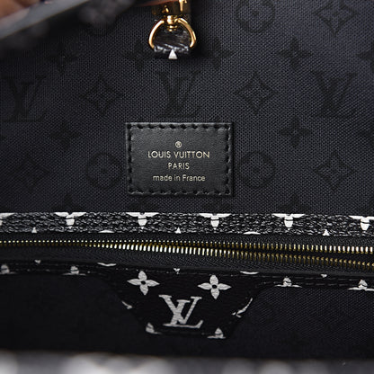 Louis Vuitton Monogram Giant Crafty Neverfull MM Creme Rouge Black 5 of 8