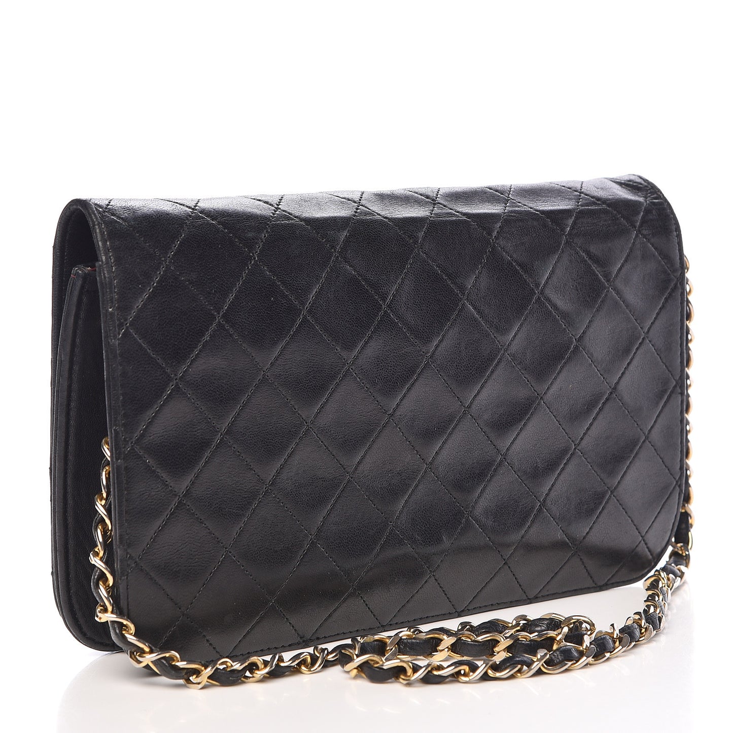 Lambskin Quilted Small Single Flap Black