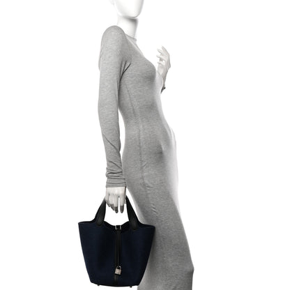 Hermes Feutre Swift Picotin Lock 22 MM Bleu Nuit Black 2 of 11