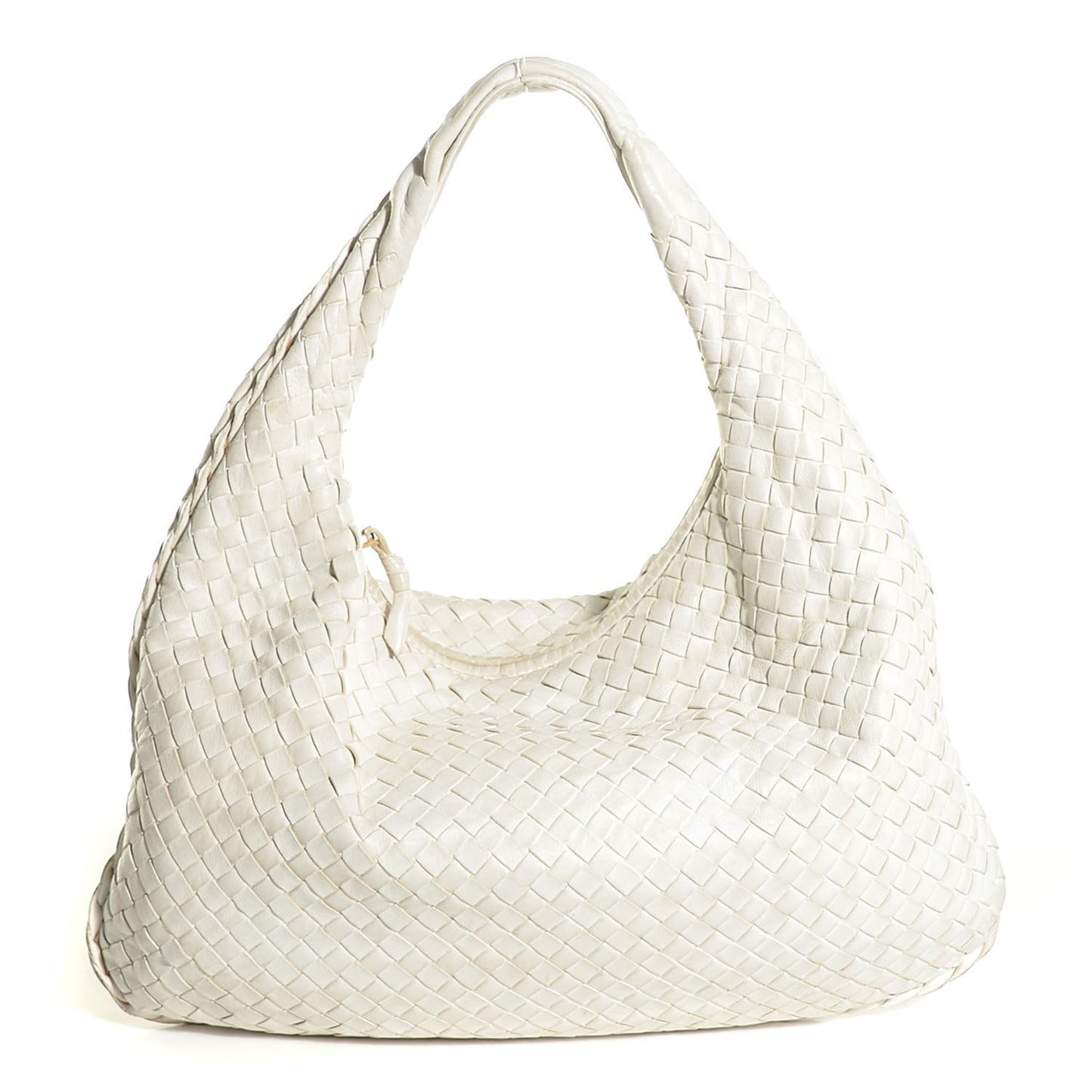 Nappa Intrecciato Medium Veneta Hobo White