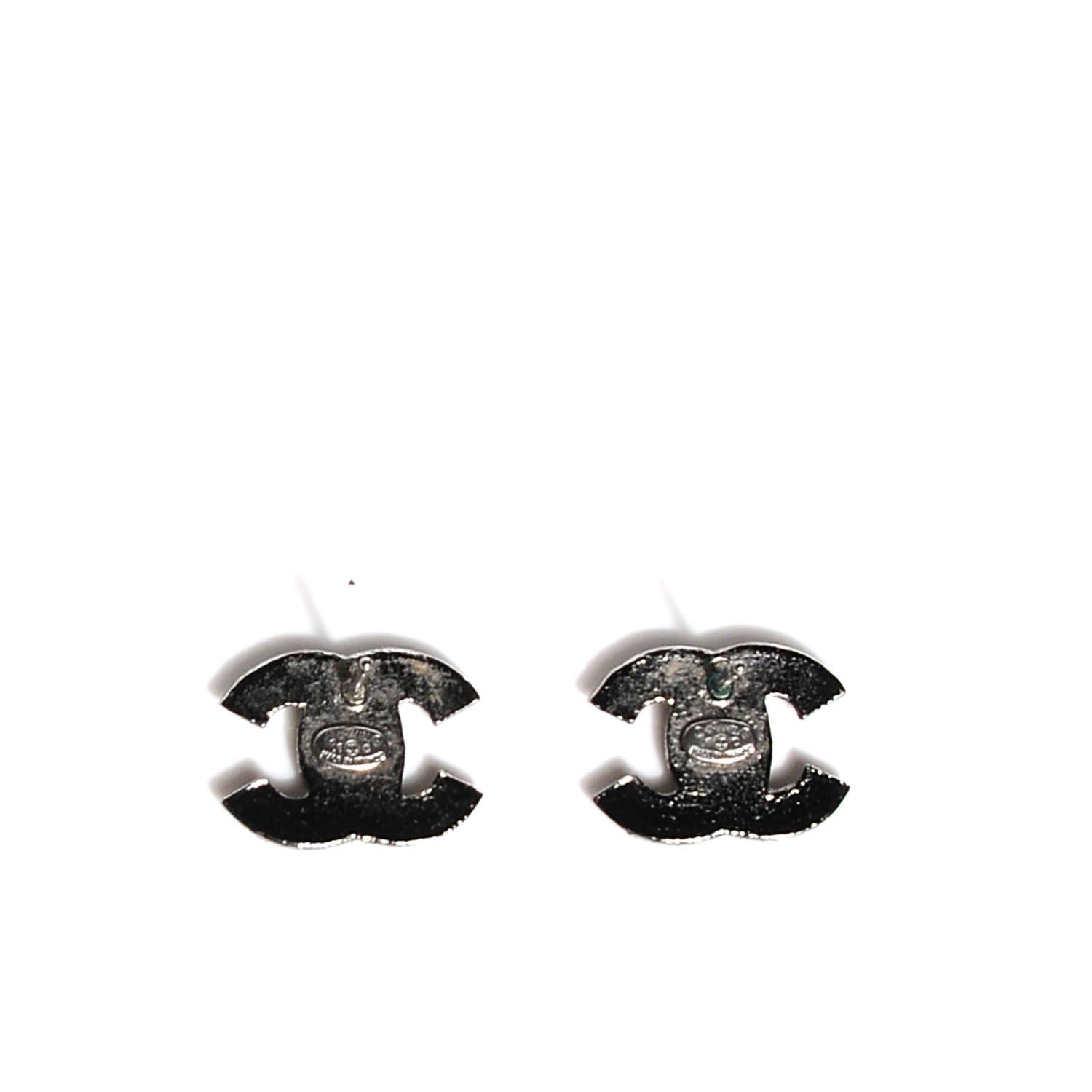 Chanel Crystal CC Earrings Ruthenium 4 of 5