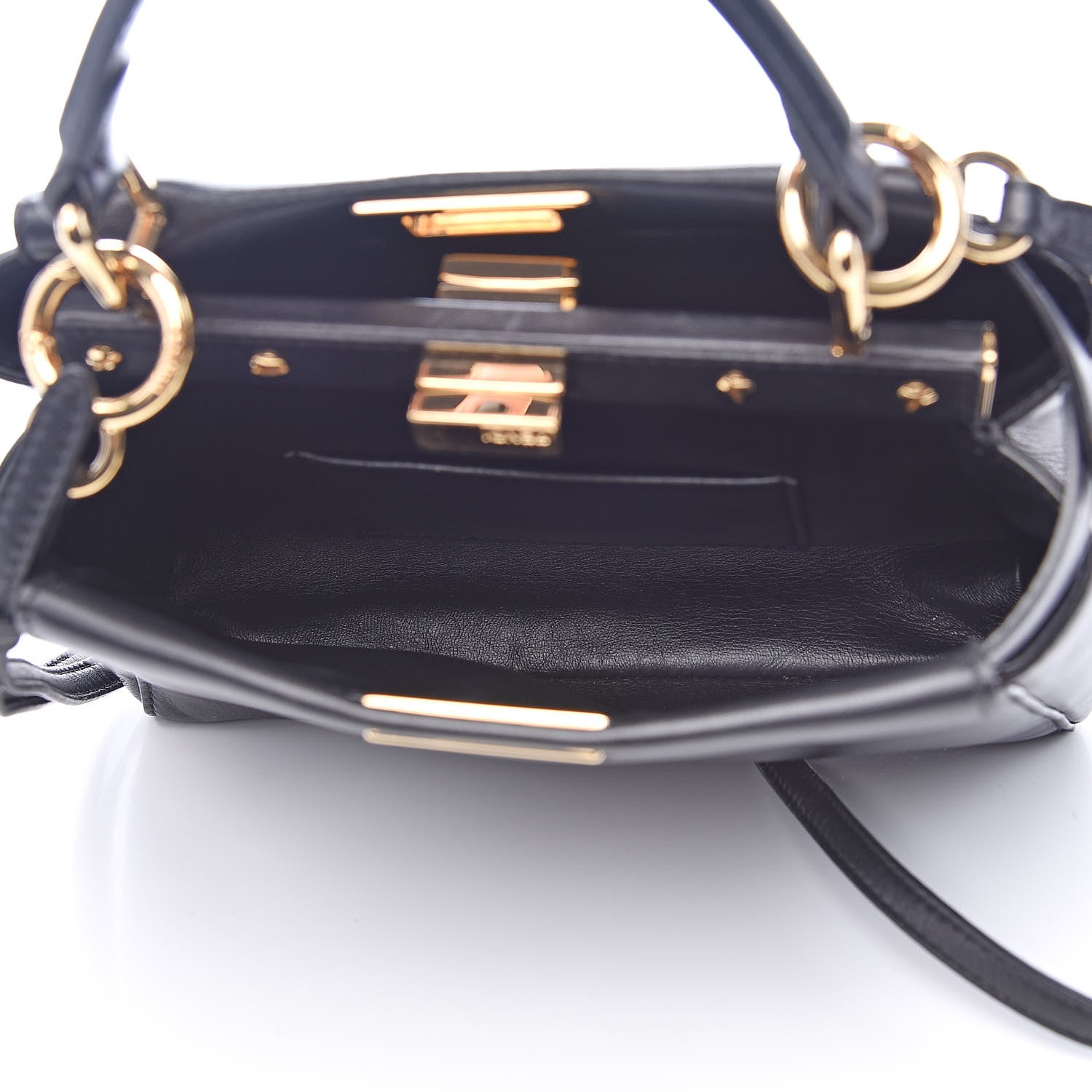 Fendi Nappa Mini Peekaboo Iconic Satchel Black 6 of 10
