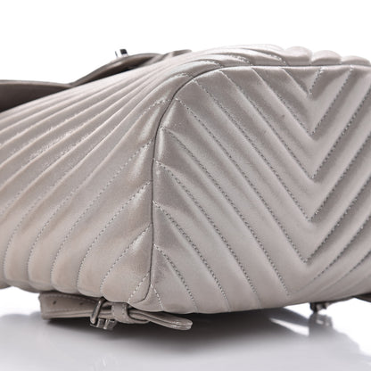 Chanel Metallic Calfskin Chevron Quilted Small Urban Spirit Backpack Silver 6 of 15