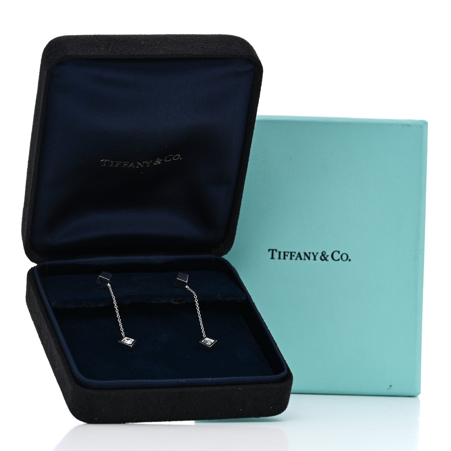 Tiffany 18K White Gold Diamond Frank Gehry Torque Drop Earrings 4 of 4
