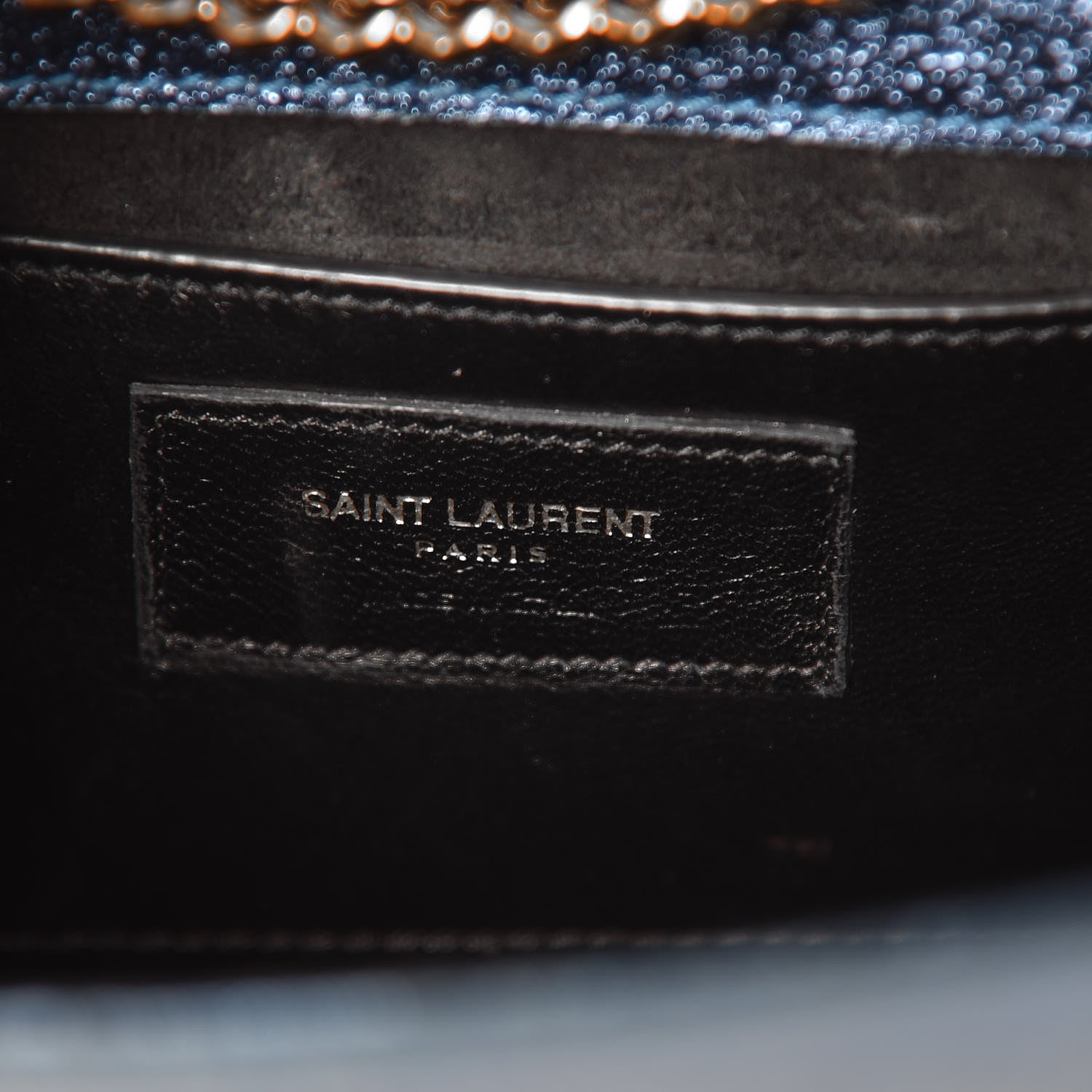 Saint Laurent Metallic Calfskin Small Monogram Kate Satchel Navy 6 of 11