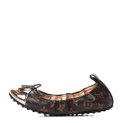 Louis Vuitton Monogram Flirty Ballet Flats 36 Gold 1 of 9