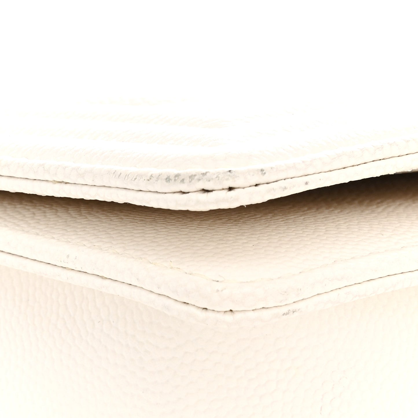 Caviar Chevron Quilted Medium Boy Flap White