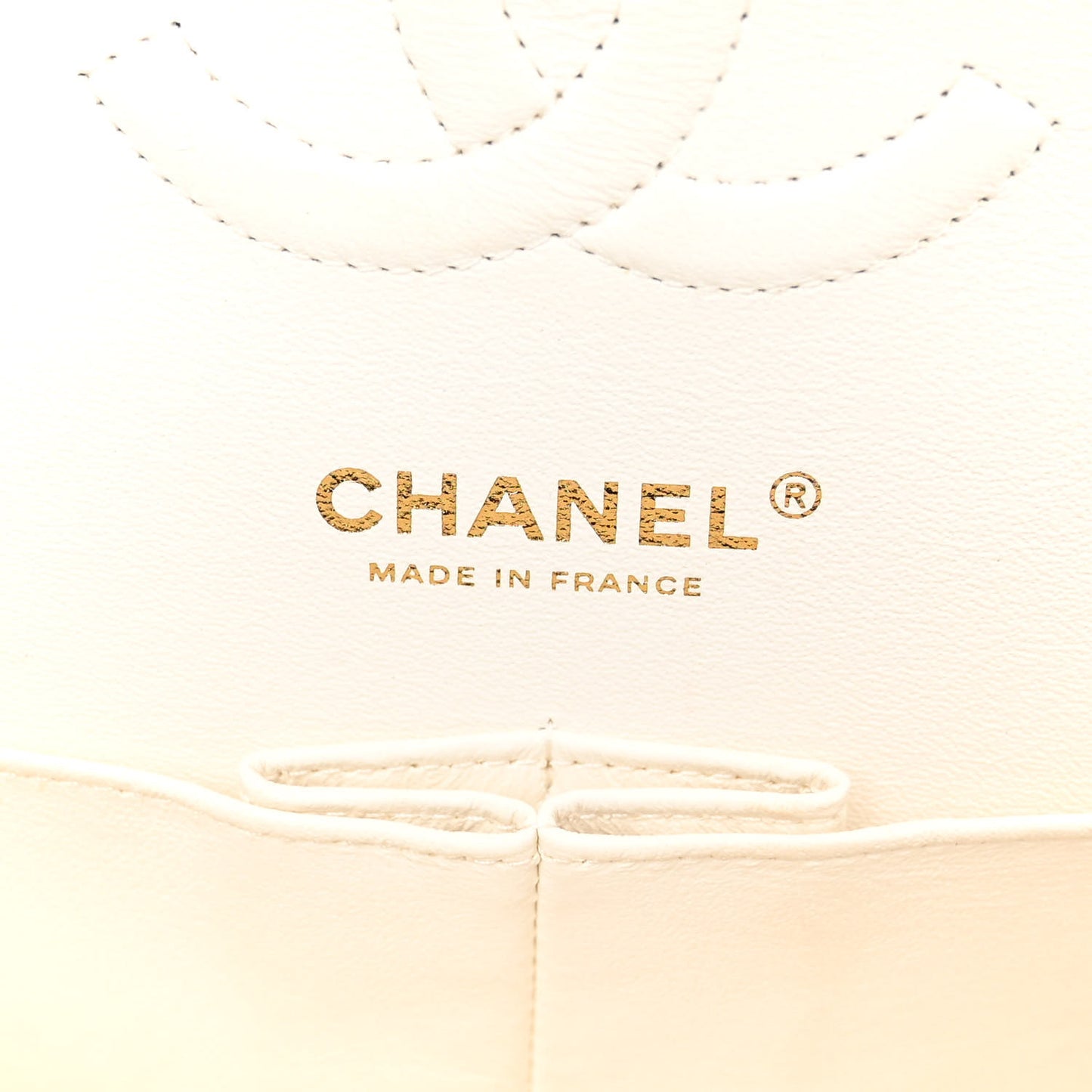 Caviar Quilted Medium Double Flap White
