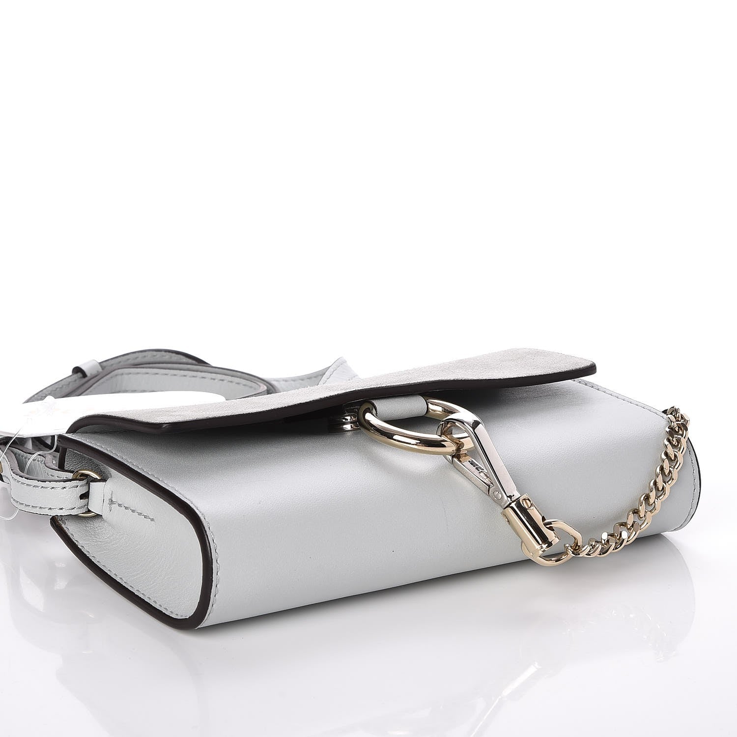 Chloe Suede Calfskin Mini Faye Shoulder Bag Airy Grey 4 of 7