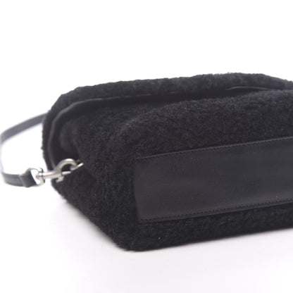 Saint Laurent Shearling Toy Loulou Shoulder Bag Black 8 of 9