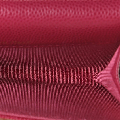 Chanel Caviar Quilted Flap Card Holder Wallet Dark Pink 6 of 8