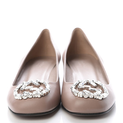 Gucci Nappa Crystal Interlocking G Ballet Flats 36.5 Dark Cipria 2 of 10