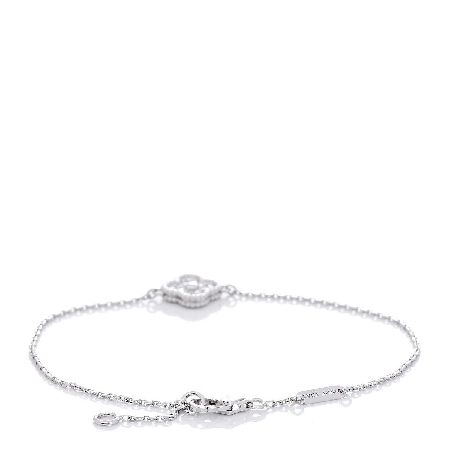 Van Cleef & Arpels 18K White Gold Diamond Sweet Alhambra Bracelet 3 of 6