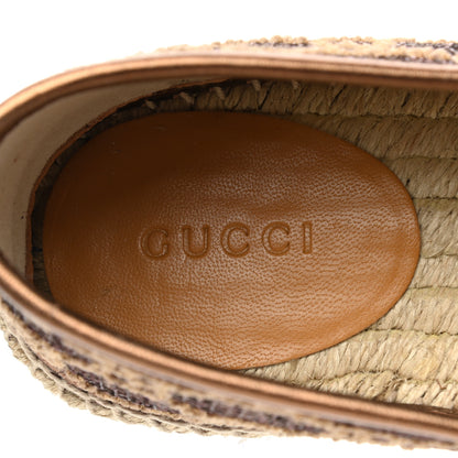 Gucci Lame Nappa GG Monogram Espadrilles 39 Brown Beige Light Bronze 7 of 10