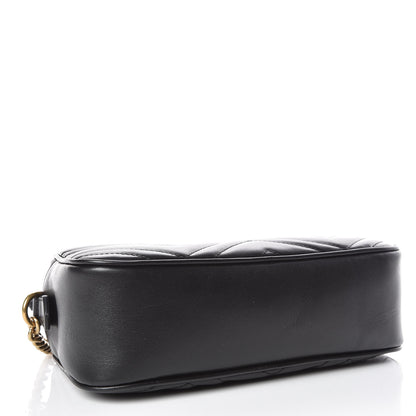 Gucci Calfskin Matelasse Small GG Marmont Chain Shoulder Bag Black 4 of 10