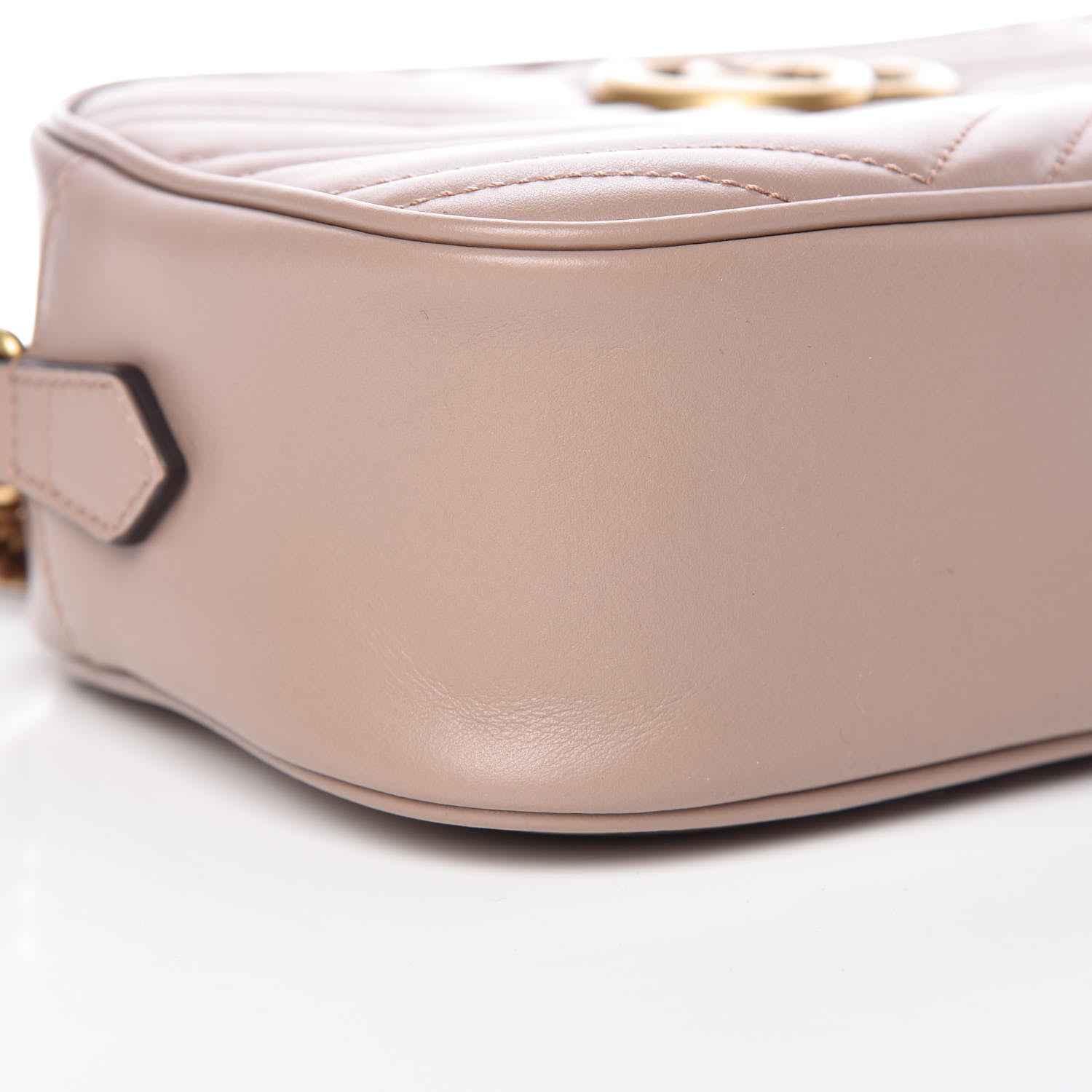 Gucci Calfskin Matelasse Small GG Marmont Chain Shoulder Bag Taupe 5 of 10