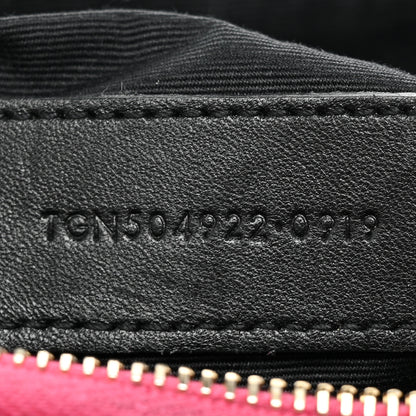 Saint Laurent Grain De Poudre Chevron Monogram Bill Pouch Bright Pink 8 of 13