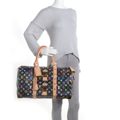 Louis Vuitton Monogram Multicolor Keepall 45 Black 2 of 7