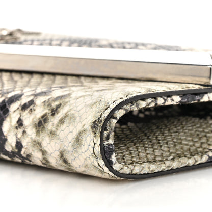 Jimmy Choo Calfskin Snakeskin Embossed Elish Chain Clutch Multicolor 8 of 9