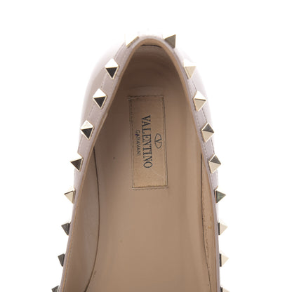 Valentino Garavani Patent Rockstud Ballerina Flats 38.5 Poudre 6 of 14