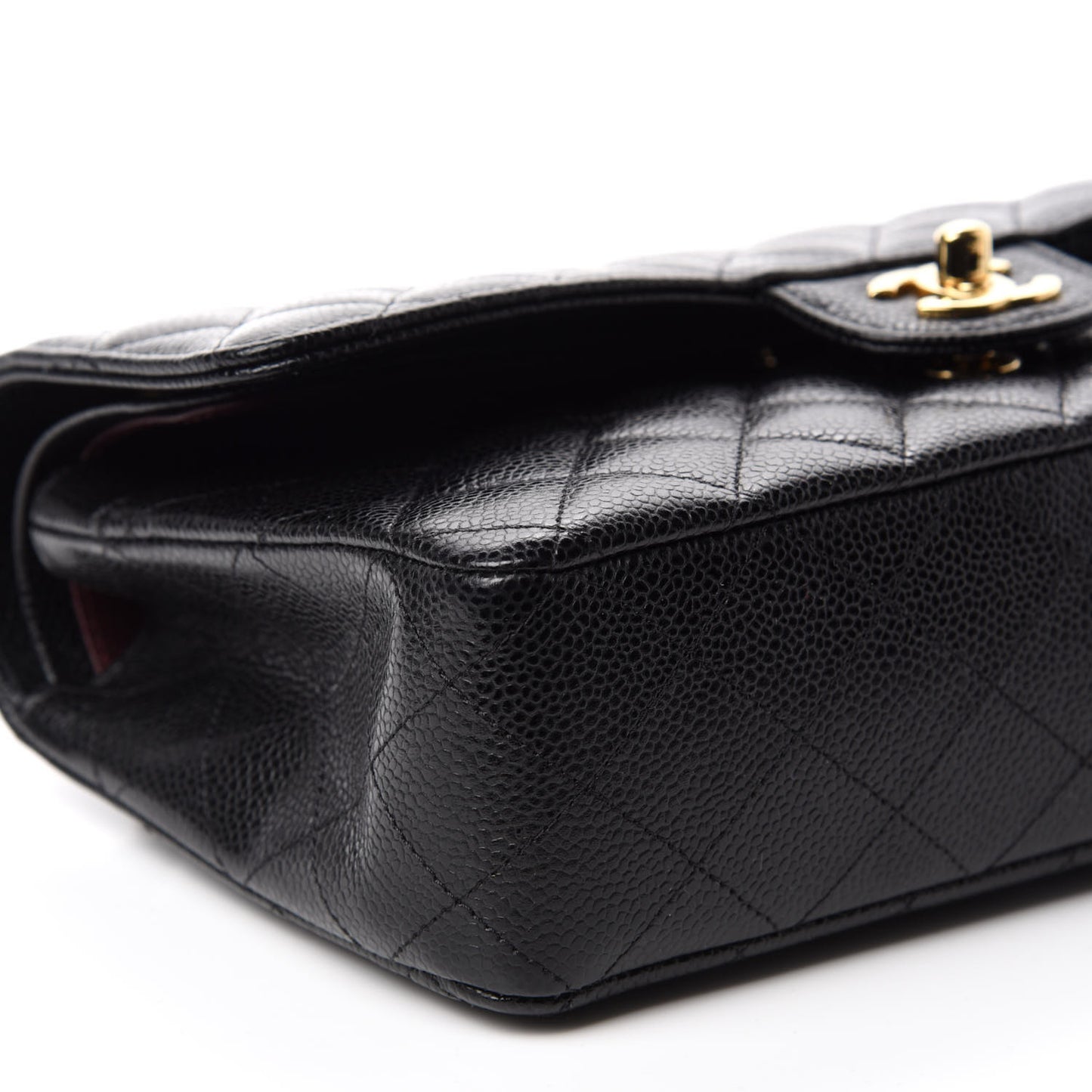 Caviar Quilted Medium Double Flap Black