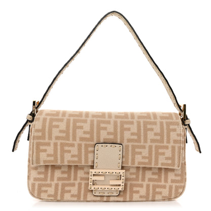 Fendi Wool Cuoio Romano Selleria FF 1974 Baguette 1997 Beige Cammello Camelia 1 of 10
