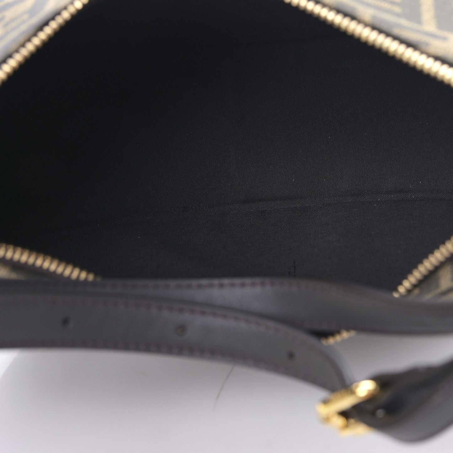 Fabric Jacquard Vitello Grace FF 1974 Small Fendigraphy Hobo Bag Tobacco Moro Ebano