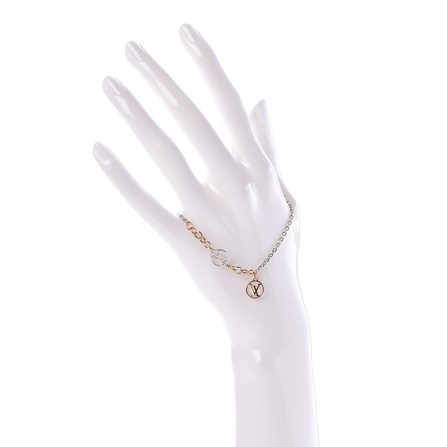 Louis Vuitton Logomania Bracelet Silver Gold 2 of 6