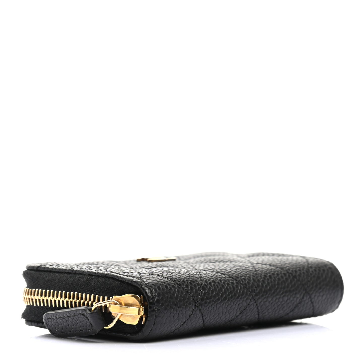 Caviar Quilted Zip Coin Purse Black