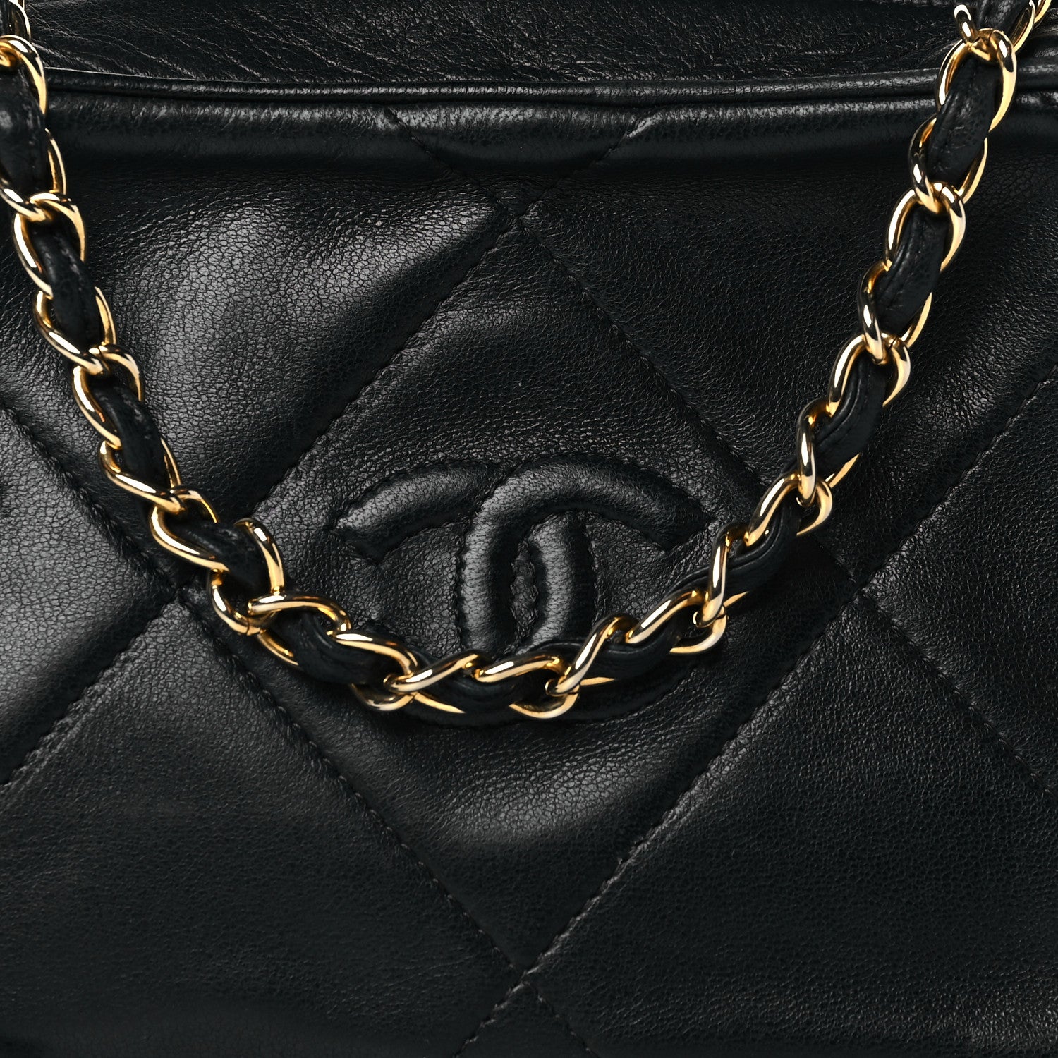 Chanel Lambskin Quilted CC Tassel Camera Case Black 8 of 10