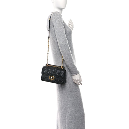 Christian Dior Calfskin Cannage Small Dior Jolie Top Handle Black 2 of 9