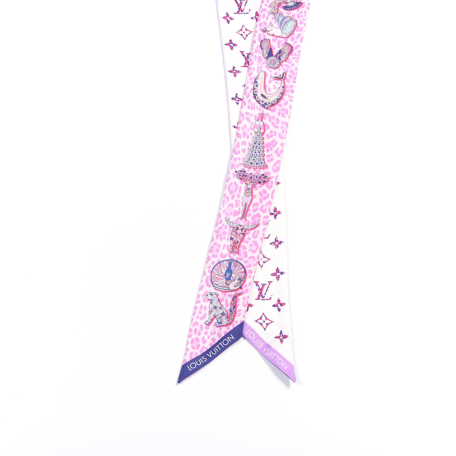 Louis Vuitton Silk Monogram Bestiary BB Bandeau Rose 2 of 3