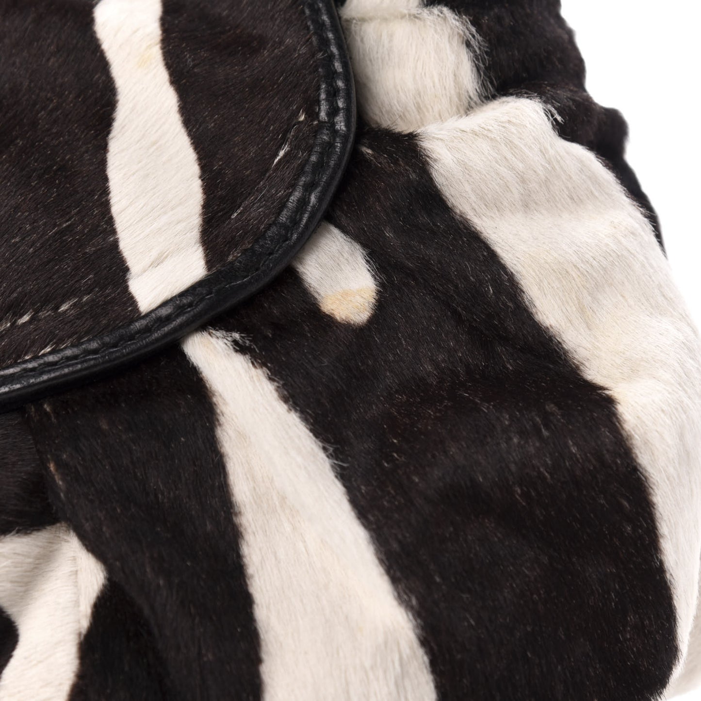 Pony Hair Zebra Print Jazzclub Shoulder Bag