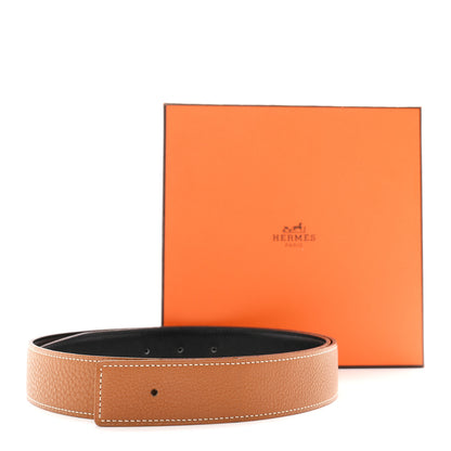 Hermes Box Togo 32mm Belt Strap 85 34 Black Gold 6 of 6