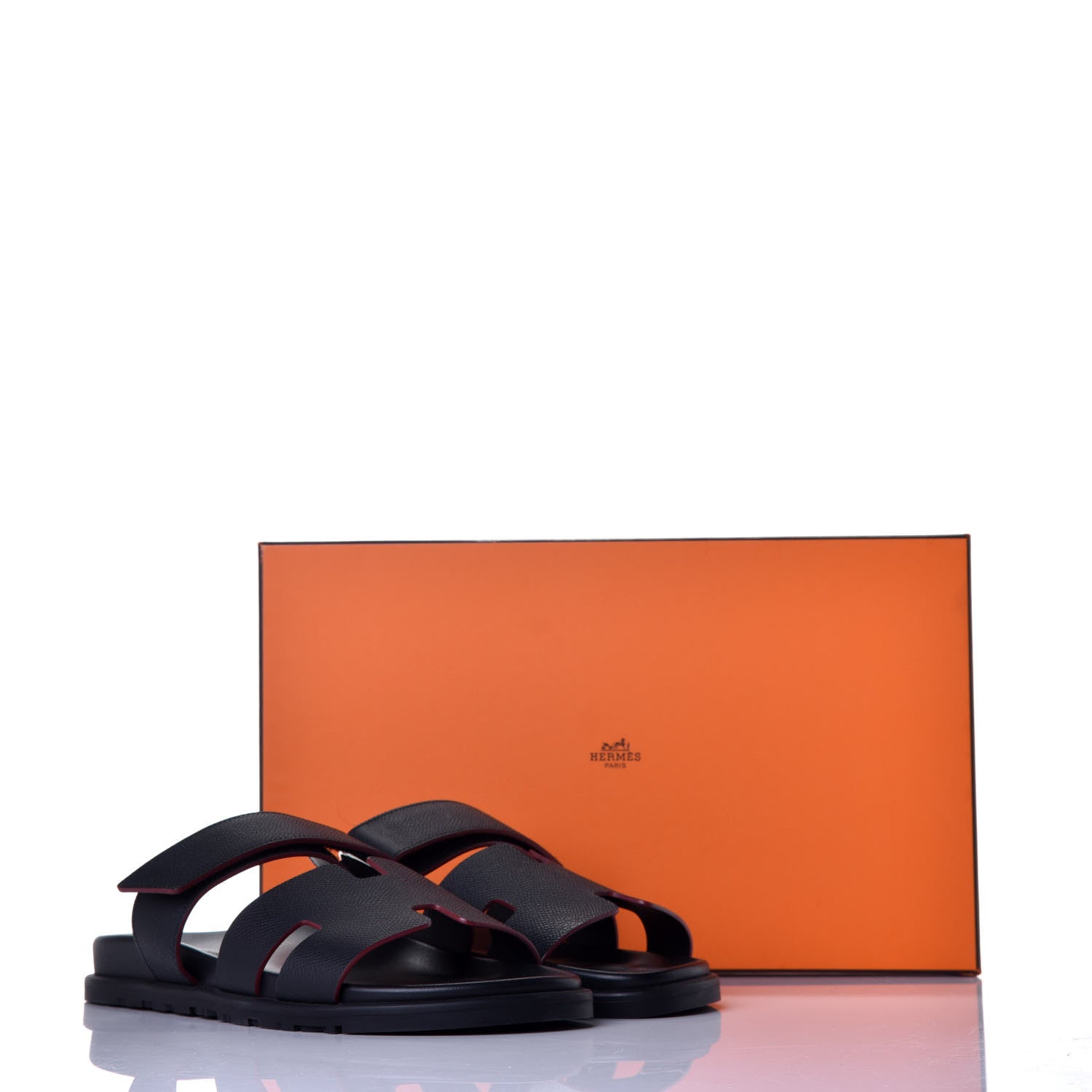 Hermes Epsom Mens Chypre Sandals 42 Black 8 of 8