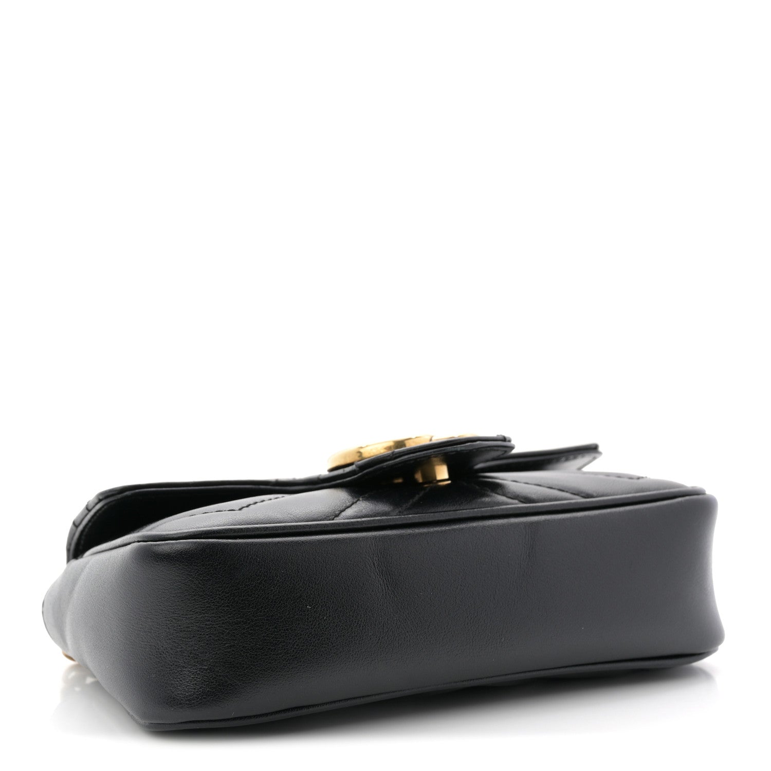 Gucci Calfskin Matelasse Super Mini GG Marmont Shoulder Bag Black 4 of 11