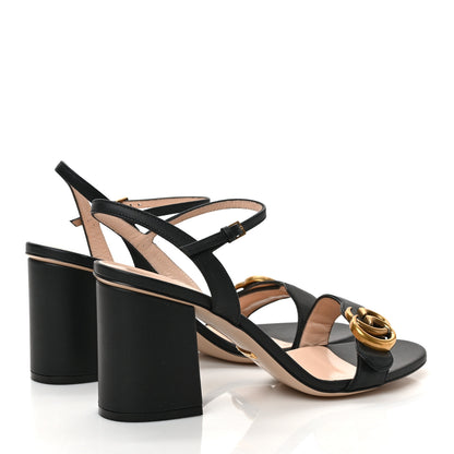 Gucci Lifford Calfskin GG Marmont Ankle Wrap 75mm Sandals 39 Black 4 of 8