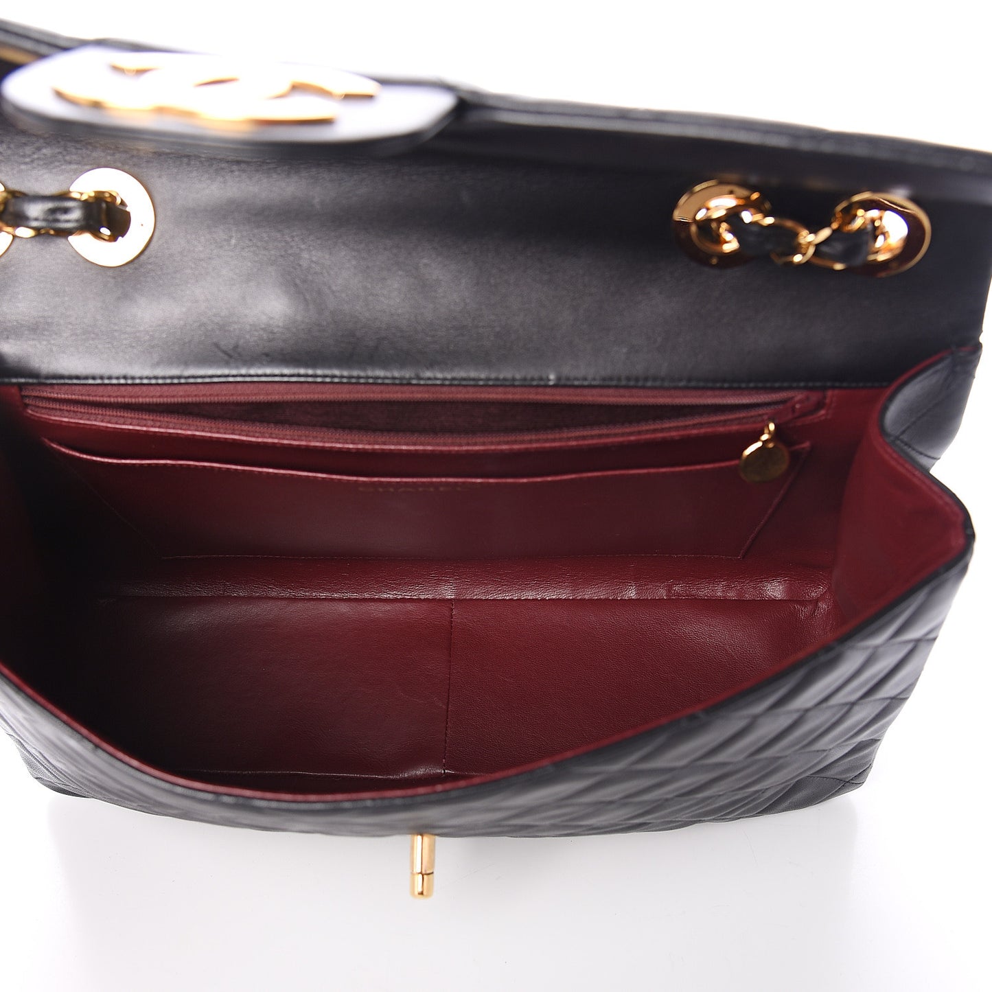 Lambskin Quilted XL Jumbo Single Flap Black