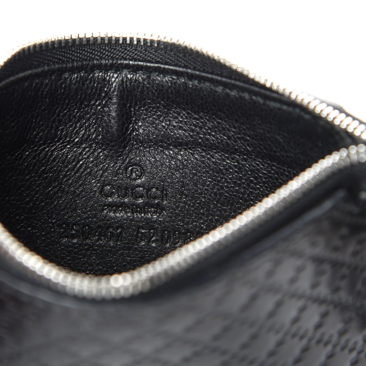 Calfskin Diamante Embossed Key Case Black