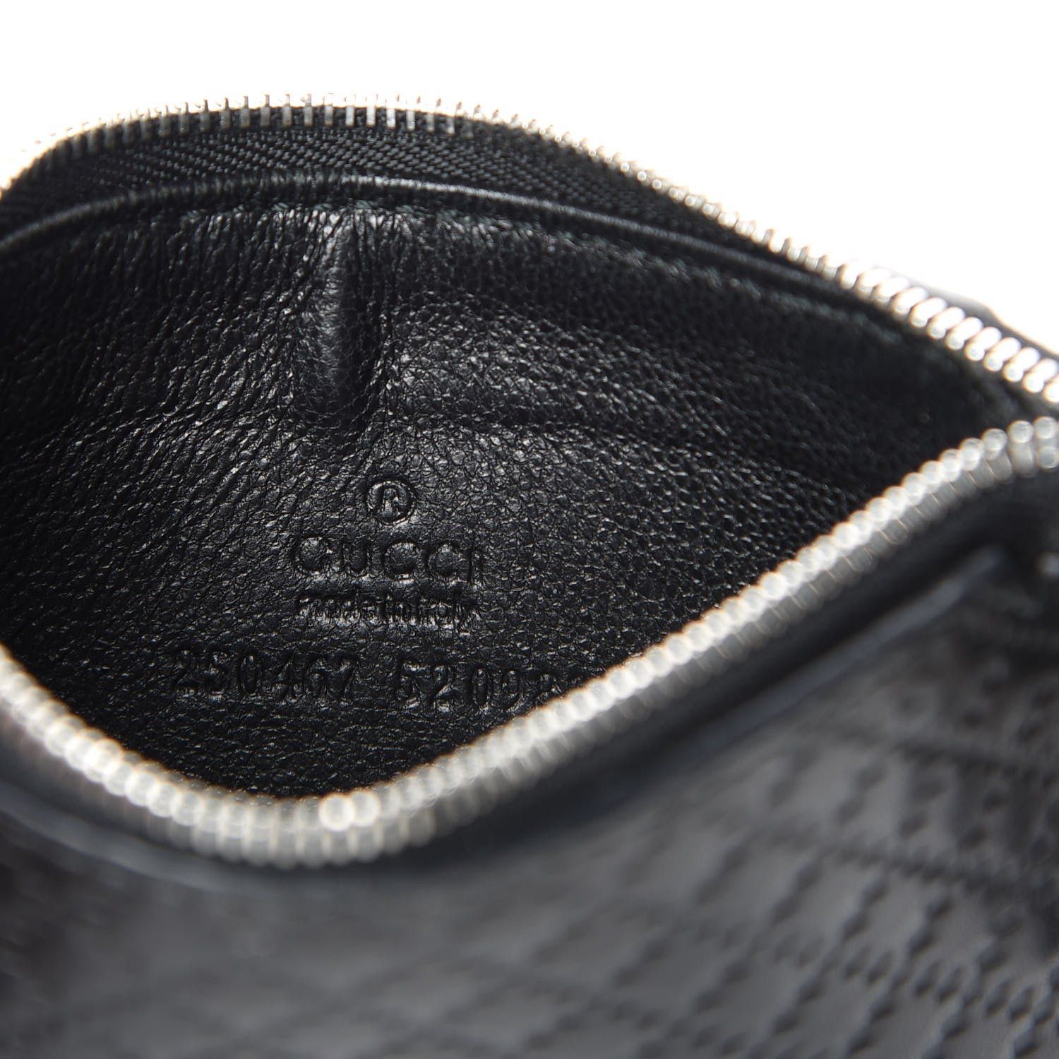 Gucci Calfskin Diamante Embossed Key Case Black 6 of 7